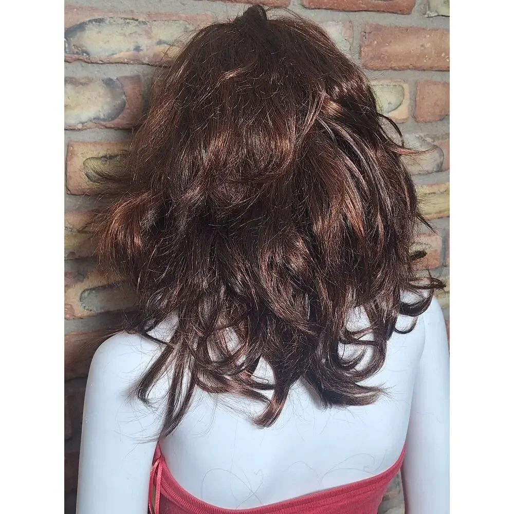 Zury Auburn Cinnamon Brown Wavy Shoulder Length Synthetic Wig Average Cap